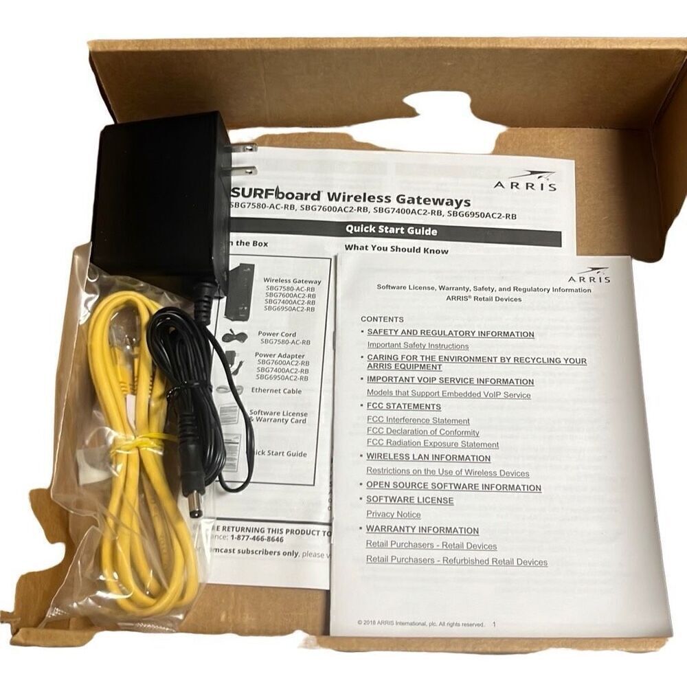 Arris SURFboard SBG6950AC2 AC1900 DOCSIS 3.0 WiFi 5 Cable Modem Router Refurb - Picture 2 of 5